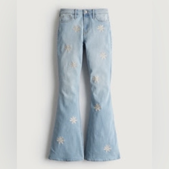 Hollister Floral Embroidered Flare Jeans (Size 19L) - Picture 1 of 4